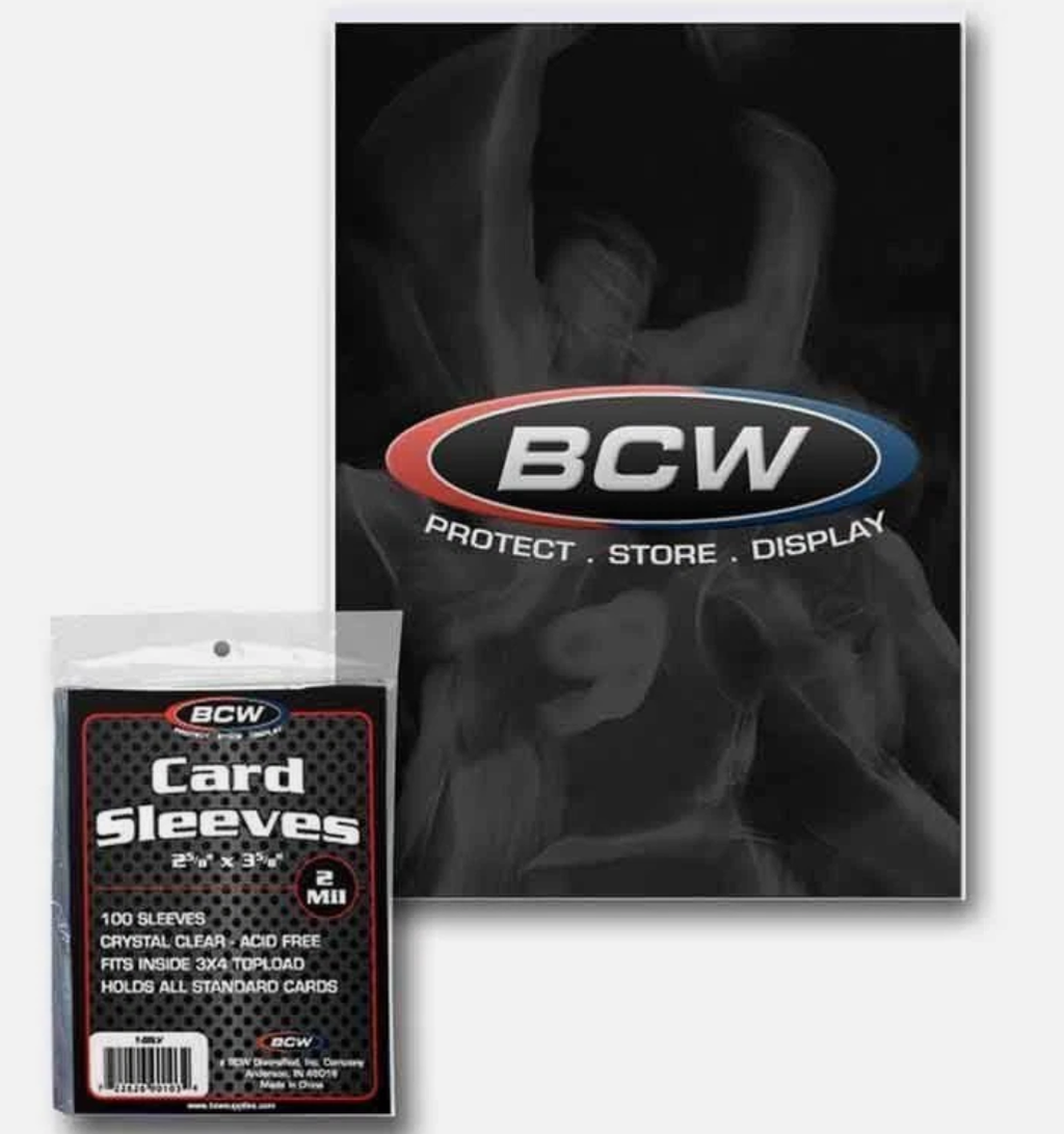 BCW Kartenhüllen – Penny Sleeves (6,1 x 9,5 cm) | Kristallklare Schutzhüllen für Pokémon, Yu-Gi-Oh!, MTG & Sportkarten | Passend für 3x4 Toploader