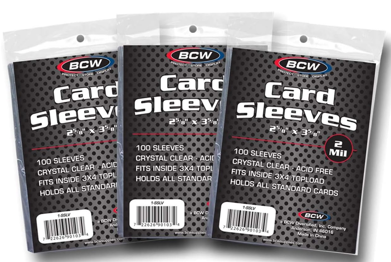 BCW Kartenhüllen – Penny Sleeves (6,1 x 9,5 cm) | Kristallklare Schutzhüllen für Pokémon, Yu-Gi-Oh!, MTG & Sportkarten | Passend für 3x4 Toploader