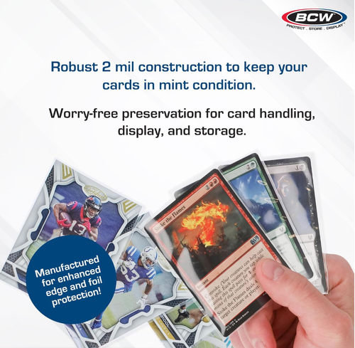BCW Kartenhüllen – Penny Sleeves (6,1 x 9,5 cm) | Kristallklare Schutzhüllen für Pokémon, Yu-Gi-Oh!, MTG & Sportkarten | Passend für 3x4 Toploader